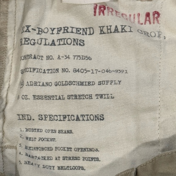 AG x Theory Womens Cropped Midrise Khaki Pants Adriano Goldschmied size 24 - Picture 9 of 13